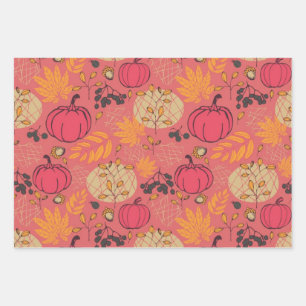 Pumpkin pattern wrapping paper sheet