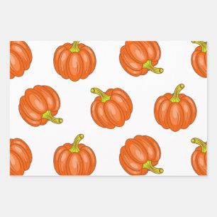 Pumpkin pattern wrapping paper sheet