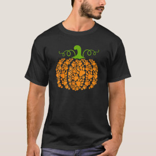 Pumpkin Paw Print Dog  Halloween Costume Girls Wom T-Shirt