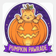 Pumpkin Pawrade Halloween Cat Sticker