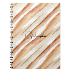 Pumpkin Peach Cream Latte Stripes   Notebook