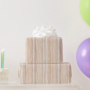 Pumpkin Peach Latte Brown Dots Birthday Wrapping Paper