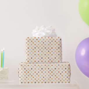 Pumpkin Peach Latte Dots Birthday Wrapping Paper