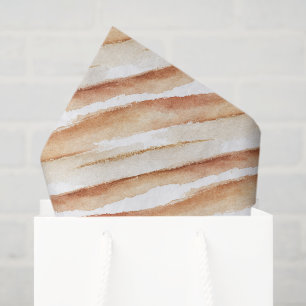 Pumpkin Peach Latte Stripes Birthday Tissue Paper