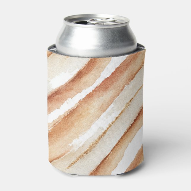Pumpkin Peach Latte Stripes   Can Cooler (Can Front)