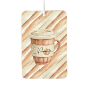Pumpkin Peach Latte Stripes Car Air Freshener