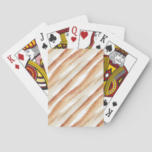 Pumpkin Peach Latte Stripes Playing Cards