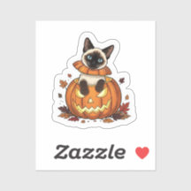 Pumpkin Peek Siamese – Cute Halloween Siamese Cat