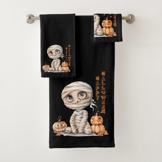 Pumpkin Perch  Bath Towel Set (Insitu)