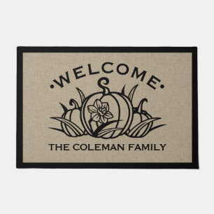 Pumpkin & Petals Welcome Doormat