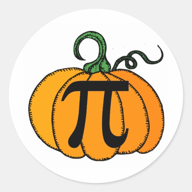 Pumpkin Pi Classic Round Sticker (Front)