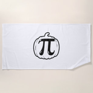 Pumpkin Pi Funny Math Halloween & Thanksgiving Pum Beach Towel