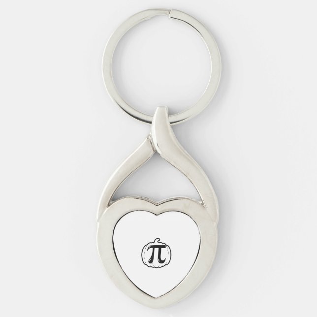 Pumpkin Pi Funny Math Halloween & Thanksgiving Pum Key Ring (Front)
