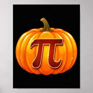 Pumpkin Pi, Pi Symbol Pumpkin Pi Day Halloween Mat Poster