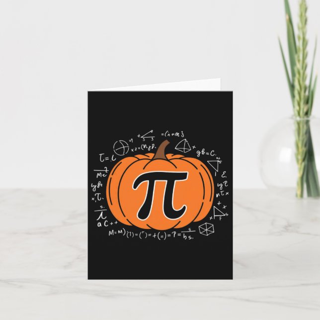 Pumpkin Pi Pie Math Teacher Funny Halloween Thanks Card (Front)