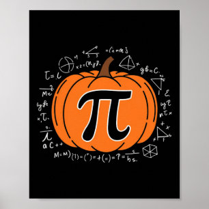 Pumpkin Pi Pie Math Teacher Funny Halloween Thanks Poster