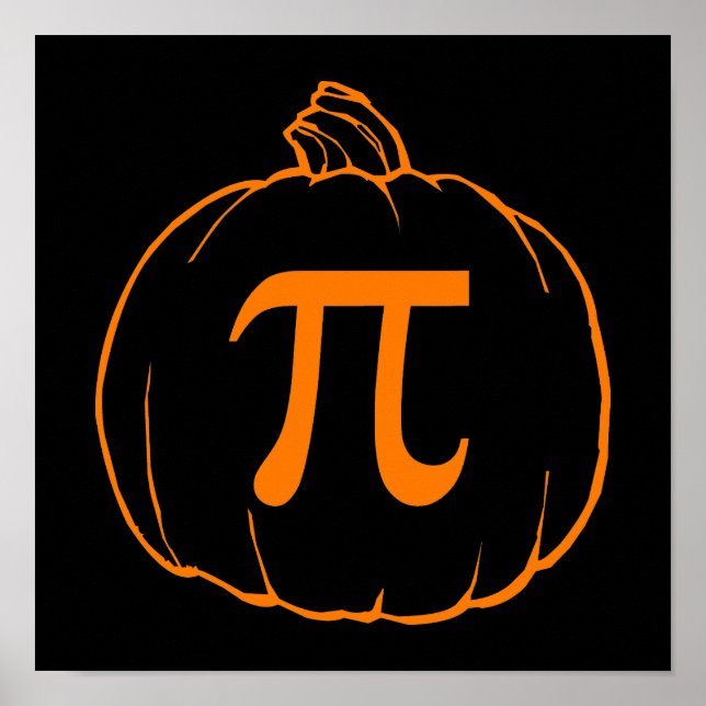 Pumpkin Pi (pie) Mathematics Humour Poster (Front)