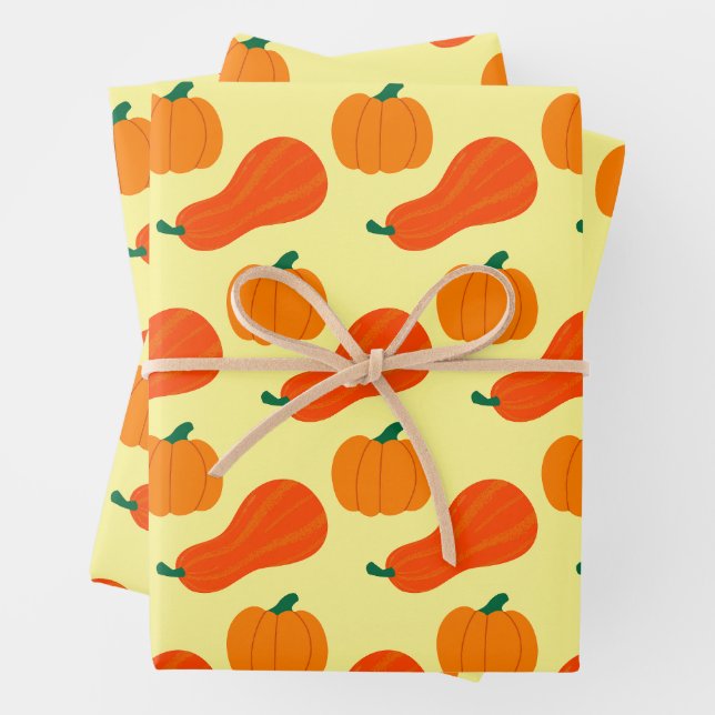 Pumpkin Pi Wrapping Paper Sheet (In situ)