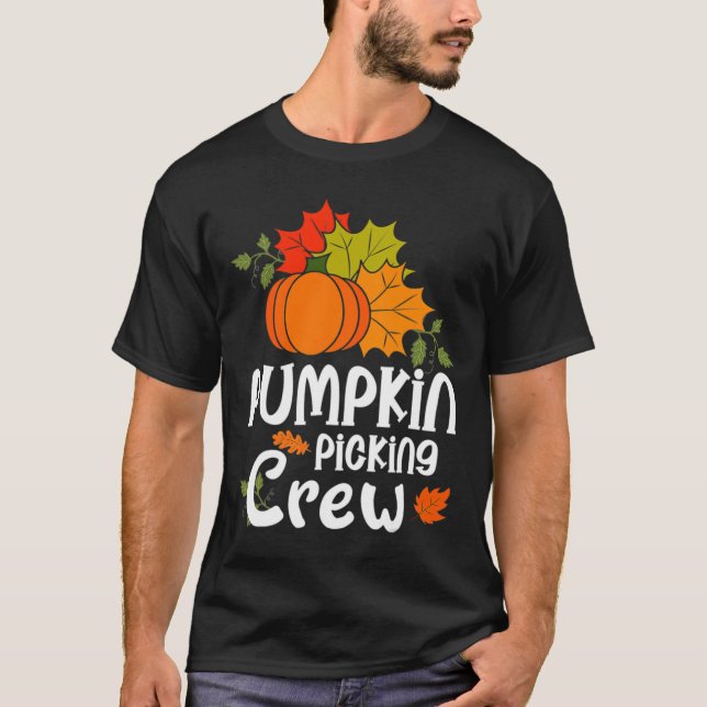 Pumpkin Picking Crew For Valentine Family Matching T-Shirt (Front)