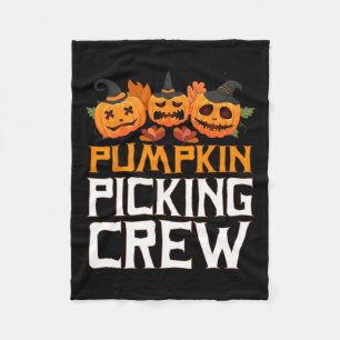 Pumpkin Picking Crew Halloween Family Matching Fleece Blanket