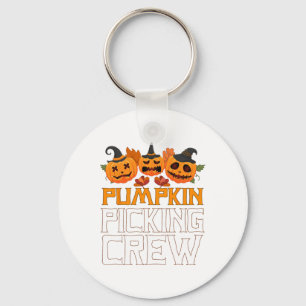 Pumpkin Picking Crew Halloween Family Matching Key Ring