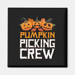 Pumpkin Picking Crew Halloween Family Matching Magnet