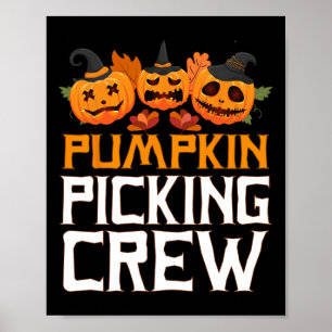 Pumpkin Picking Crew Halloween Family Matching  Poster