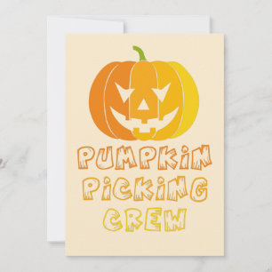 Pumpkin picking crew Halloween Invitations