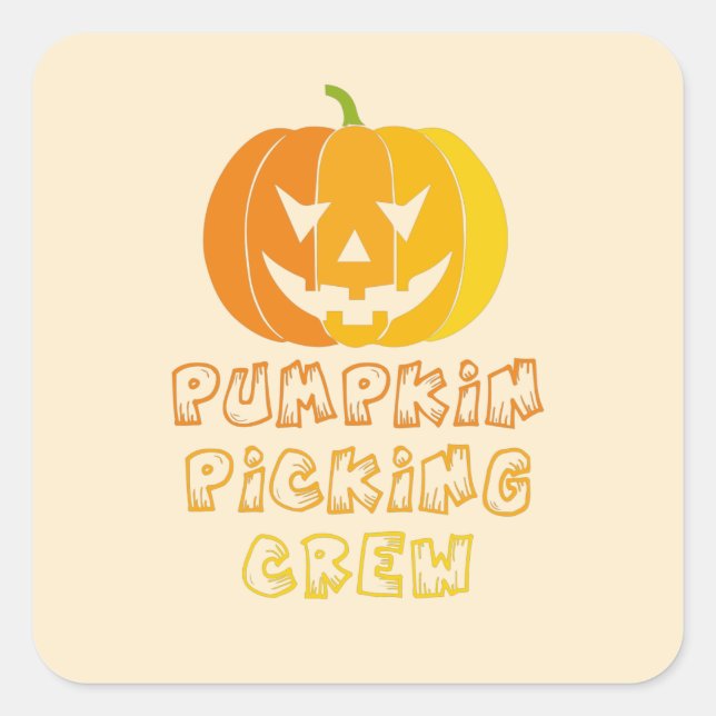 Pumpkin picking crew Halloween Square Sticker (Front)