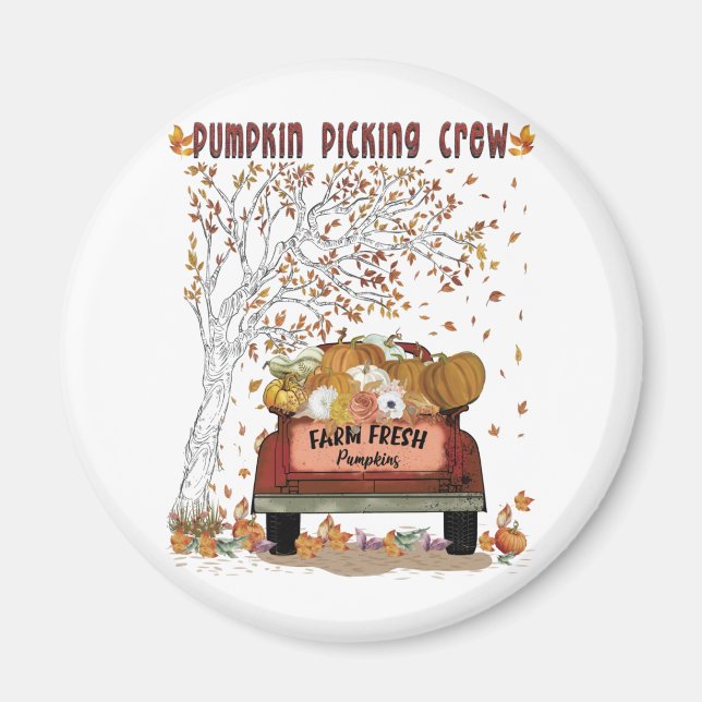 Pumpkin Picking Crew Magnet (Front)