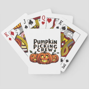 Pumpkin Picking Crew Spooky Halloween Matching Playing Cards