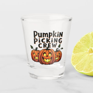 Pumpkin Picking Crew Spooky Halloween Matching Shot Glass