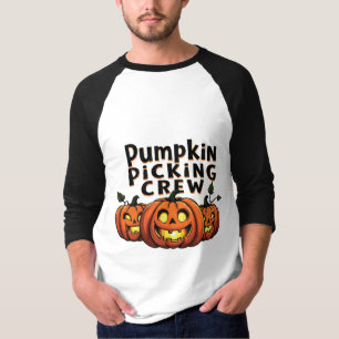 Pumpkin Picking Crew Spooky Halloween Matching T-Shirt