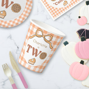 Pumpkin Pie 2nd Birthday Paper Cups