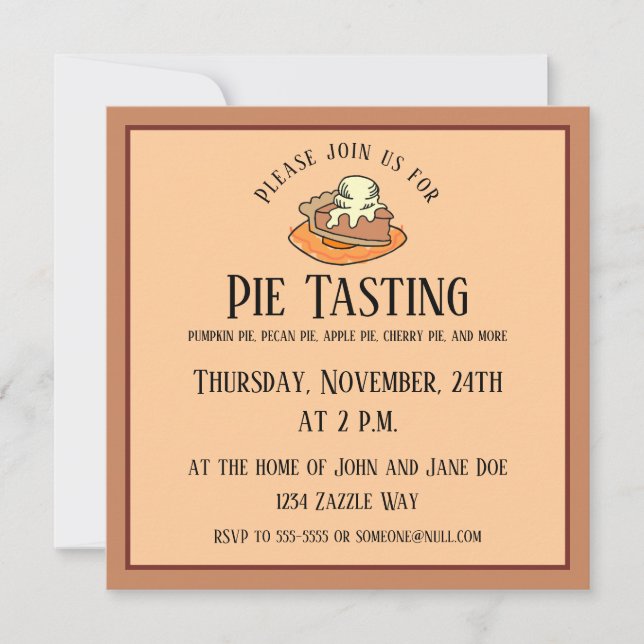Pumpkin Pie a la Mode Invitation (Front)