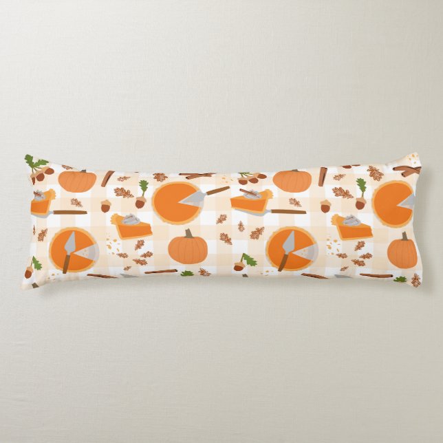 Pumpkin Pie Autumn Fall Pattern Body Cushion (Front)