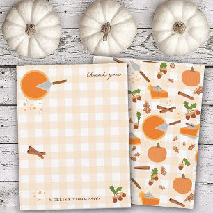 Pumpkin Pie Autumn Fall Thanksgiving  Thank You Card