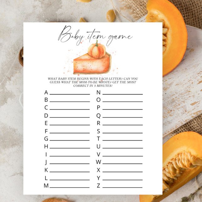 Pumpkin pie - Baby Item Game. Baby Shower Game (Creator Uploaded)