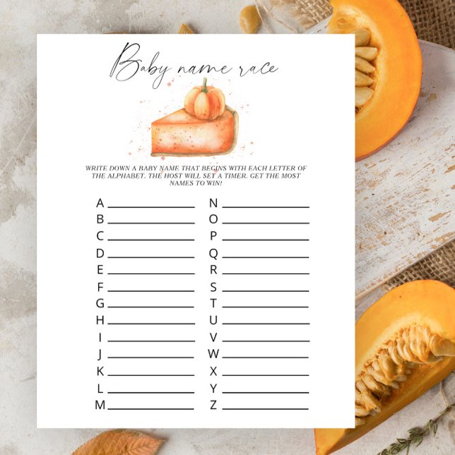 Pumpkin pie - Baby name race game (Creator Uploaded)