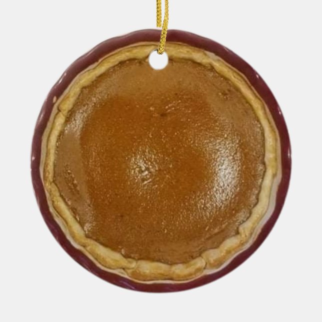 Pumpkin Pie Christmas Ceramic Tree Decoration (Front)