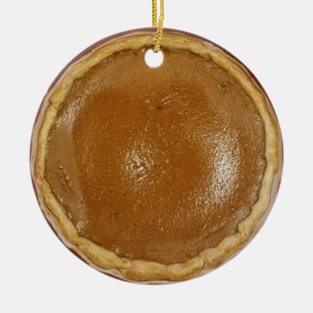 Pumpkin Pie Christmas Ceramic Tree Decoration (Front)