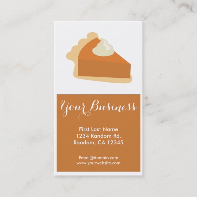 Pumpkin pie customisable business cards (Front)
