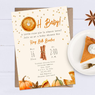 Pumpkin Pie Cutie Pie Oh Baby Shower Invitation