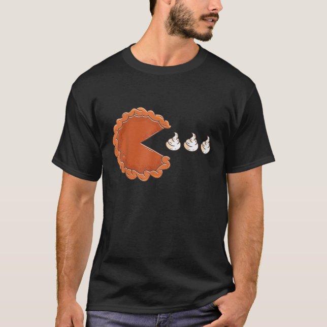 PUMPKIN PIE Eating Whipped Cream Thanksgiving Gift T-Shirt (Front)