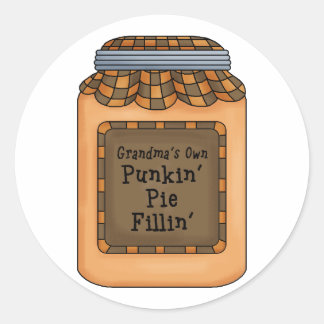 Pumpkin Pie Fillin Classic Round Sticker