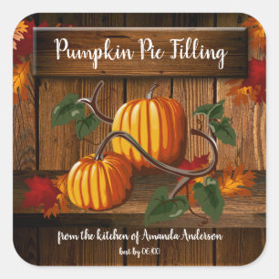 Pumpkin Pie Filling Sq Canning Label