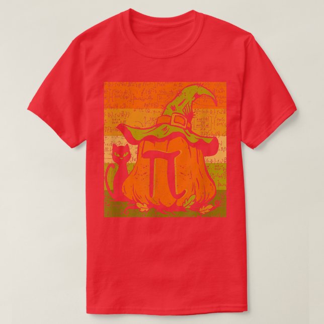 Pumpkin Pie Funny Halloween Pi Day Pun Nerd Math T T-Shirt (Design Front)