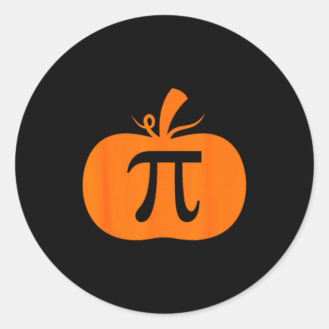 Pumpkin Pie Funny Math Halloween Thanksgiving Pi D Classic Round Sticker (Front)