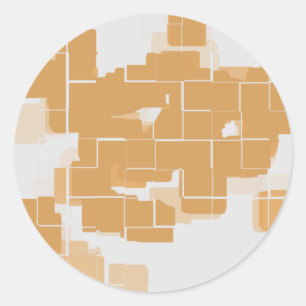 "Pumpkin Pie" Geometric Abstract Classic Round Sticker