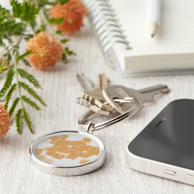 "Pumpkin Pie" Geometric Abstract Key Ring (Side)